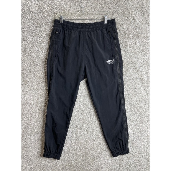 adidas Pants - ADIDAS Black Nylon Rare Joggers La Marque Aux 3 Bandes Track Pants Small